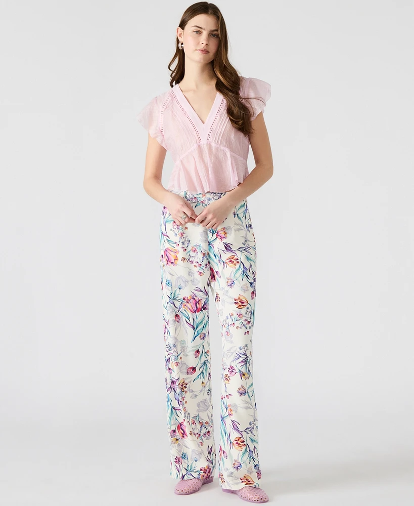 Steve Madden Women's Floral Straight-Leg Pants