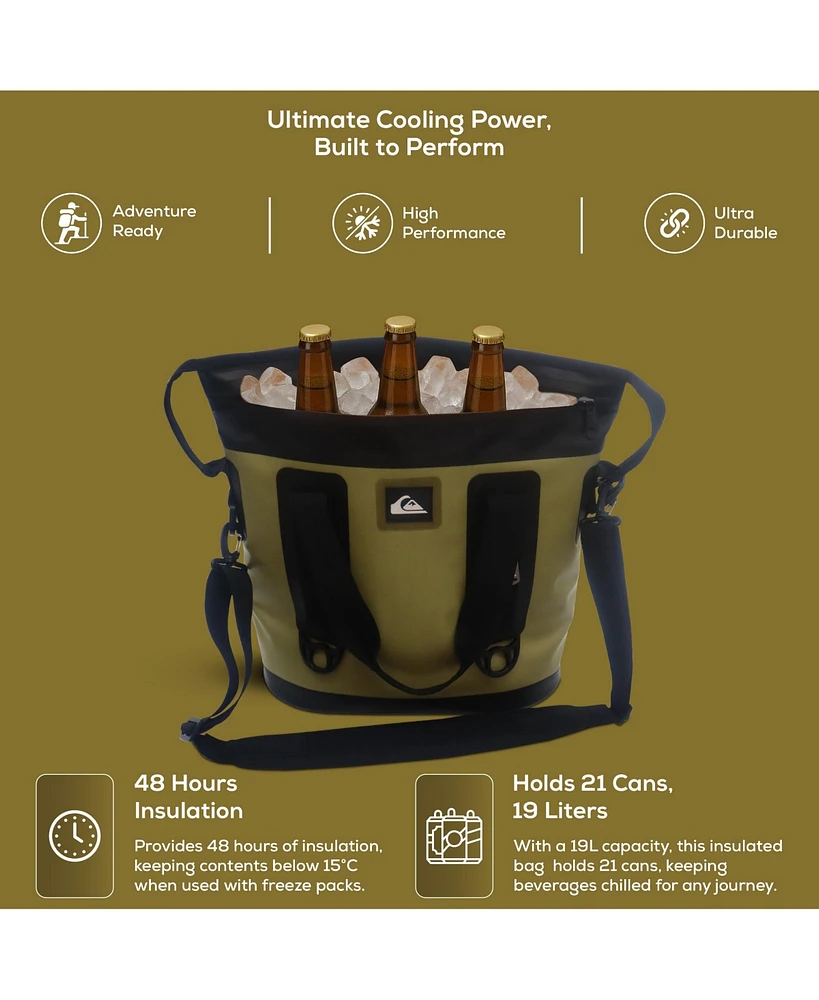 Quiksilver Coastal Collection 48-72H 5 Layer Insulated Tote Coller Bag with Waterproof Zippers