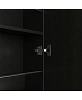 Depot E-shop Charlotte Xl Shoe Rack, Five Interior Shelves, Mirror, Single Door Cabinet