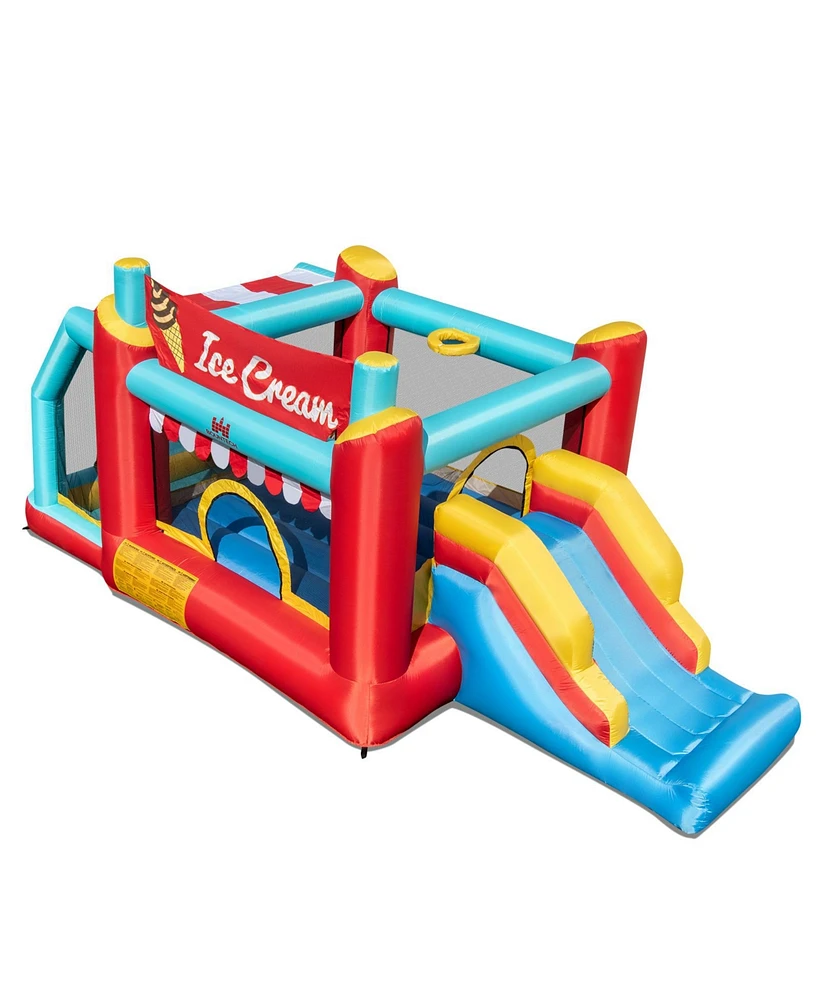 5-in-1 Ice Inflatable Bounce House with Ball Pit and Slide without Blower