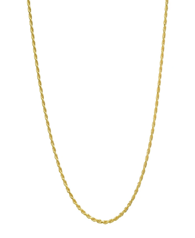 Steeltime Unisex 14K Gold Plated Rope Chain Necklace