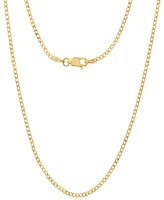 Steeltime Unisex 14K Gold Plated Cuban Superflat Chain Necklace