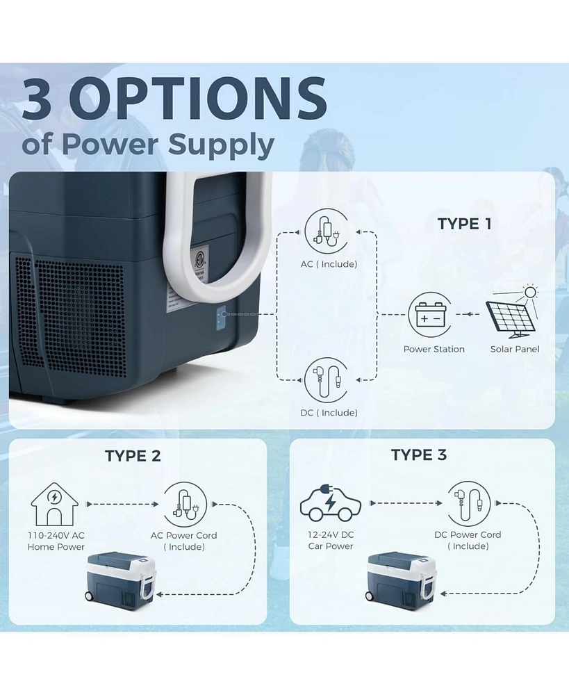 Cowsar Car Refrigerator 12 Volt Mini Fridge 41 Quart 45L Portable Freezer Electric Cooler Intelligent Control Panel -4