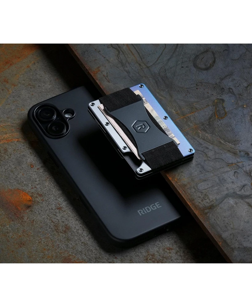 The Ridge Men's Ridge Wallet For Magsafe - Burnt Titanium - Cash Strap