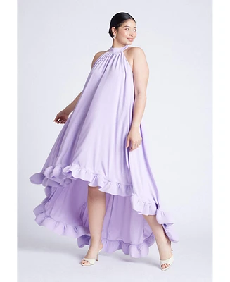 Eloquii Women's High Low Dramatic Ruffle Detail Dress