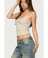 Edikted Women's Lian Twist Front Tube Top