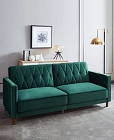 Gold Sparrow 77" Velvet Victoria Convertible Sofa Bed, Created for Macy's