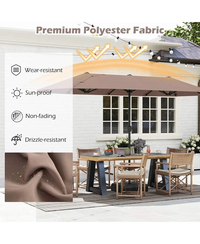Gymax 13 Ft Double-sided Patio Umbrella Outdoor Large Twin