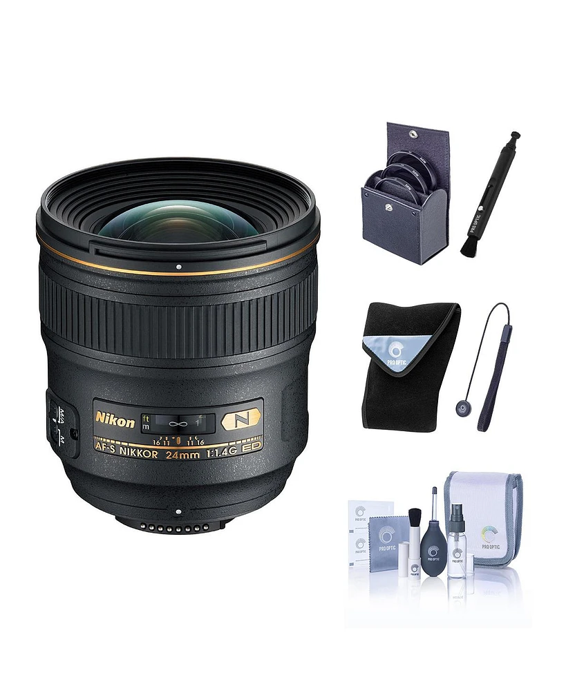 Nikon 24mm f/1.4G Ed Af-s Nikkor Lens with 77mm Digital Essentials Filter Kit, with Uv,Lens Wrap,Lens Pen Lens Cleaner, Complete Optics Care and Clean