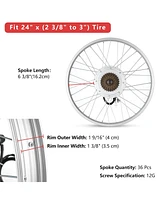 Yescom Electric Bicycle Motor Conversion Kit for 24" 750W 36V E-bike Rear Wheel