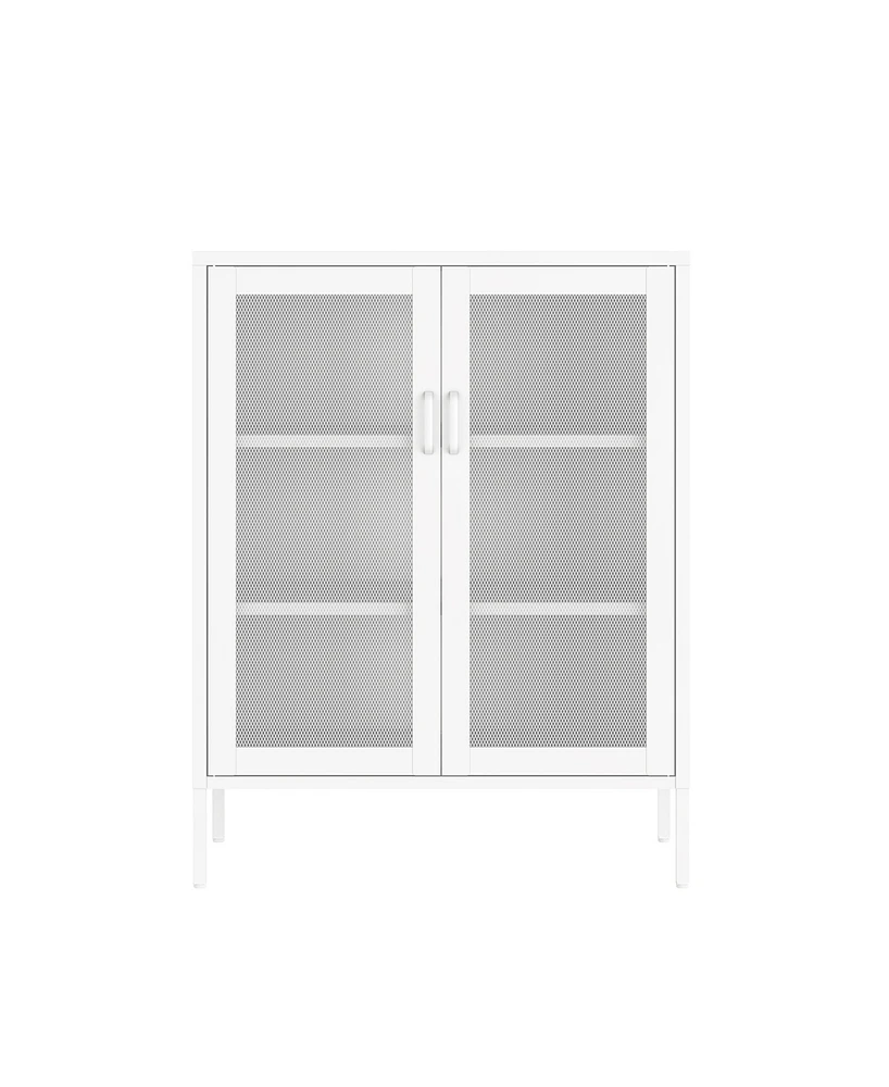 Manhattan Comfort 31.5" Steel Amelia Modern 3 Shelf Accent Cabinet