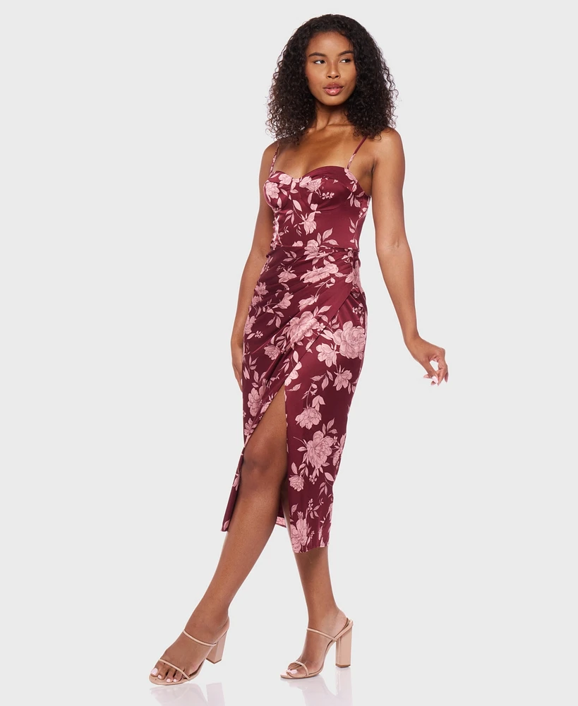 B Darlin Juniors' Satin Sweetheart Midi Dress