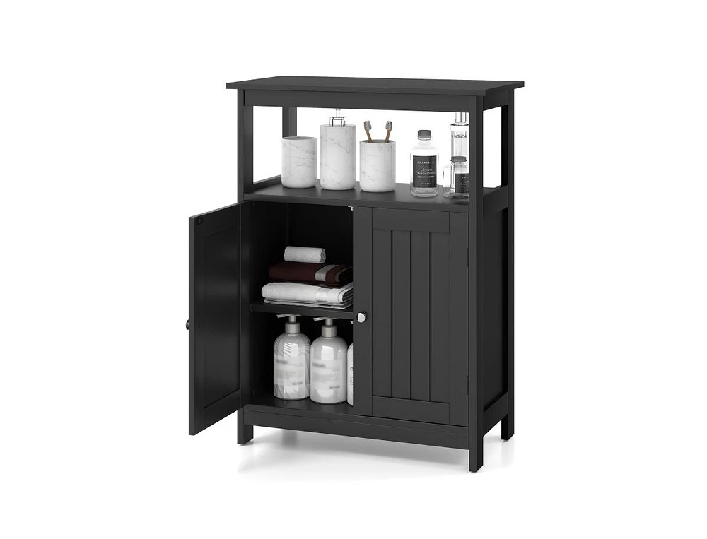 Slickblue Bathroom Floor Cabinet Freestanding Storage Organizer with Open Compartment