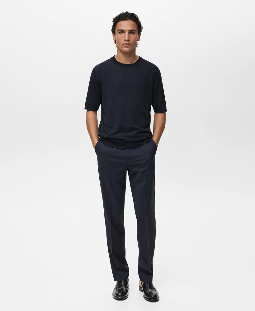 Mango Men's Fine-Knit Lyocell T-Shirt