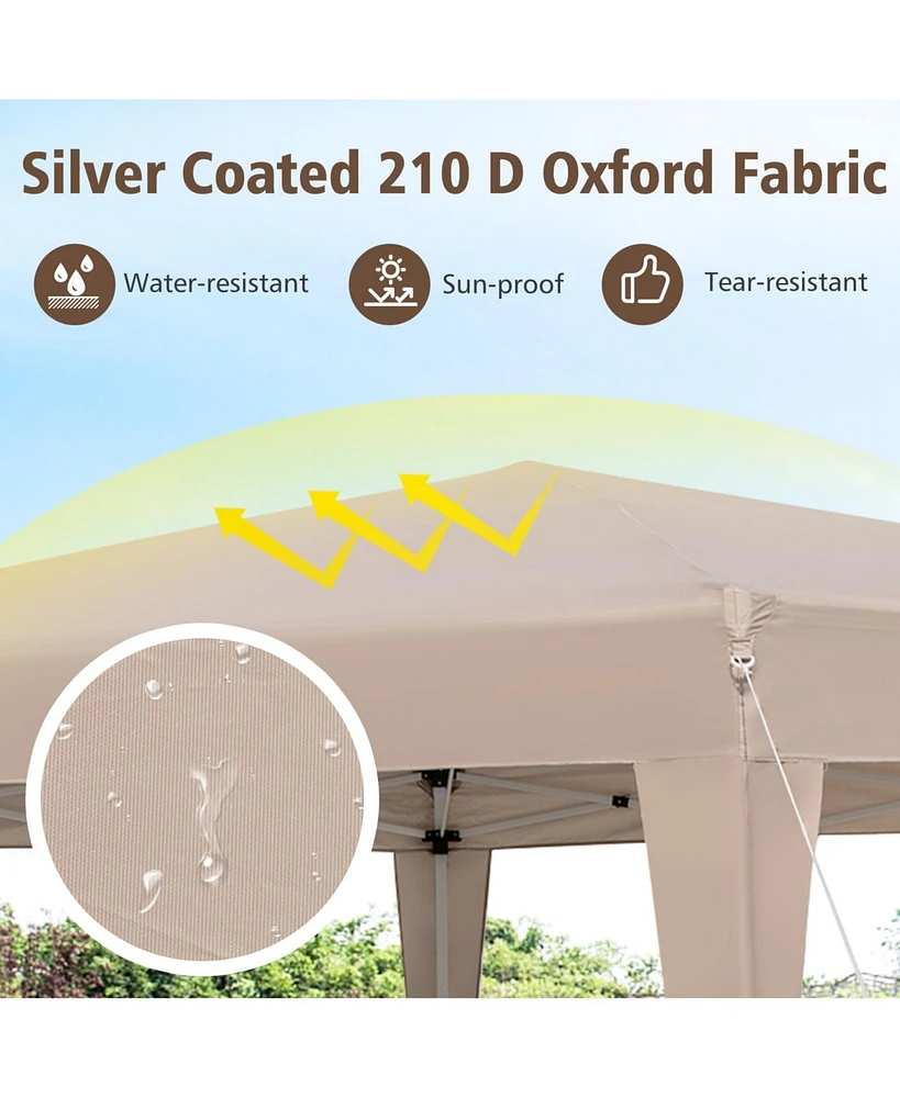 13 x 11.5 Ft Hexagonal Pop-Up Height Adjustable Canopy Tent with Dressed Legs
