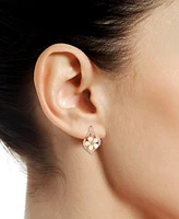 Opal (1-1/3 ct. t.w.) & Diamond (1/3 ct. t.w.) Flower Cluster Stud Earrings in 14k Rose Gold