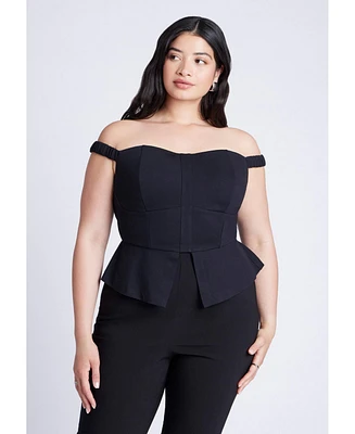 Eloquii Women's Off The Shoulder Peplum Top