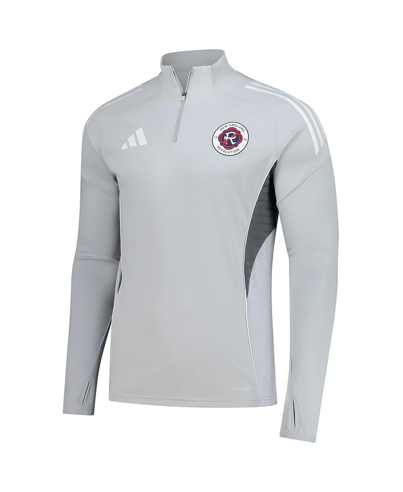 Adidas Men's Silver New England Revolution 2025 Aeroready Quarter-Zip Long Sleeve Training Sweatshirt