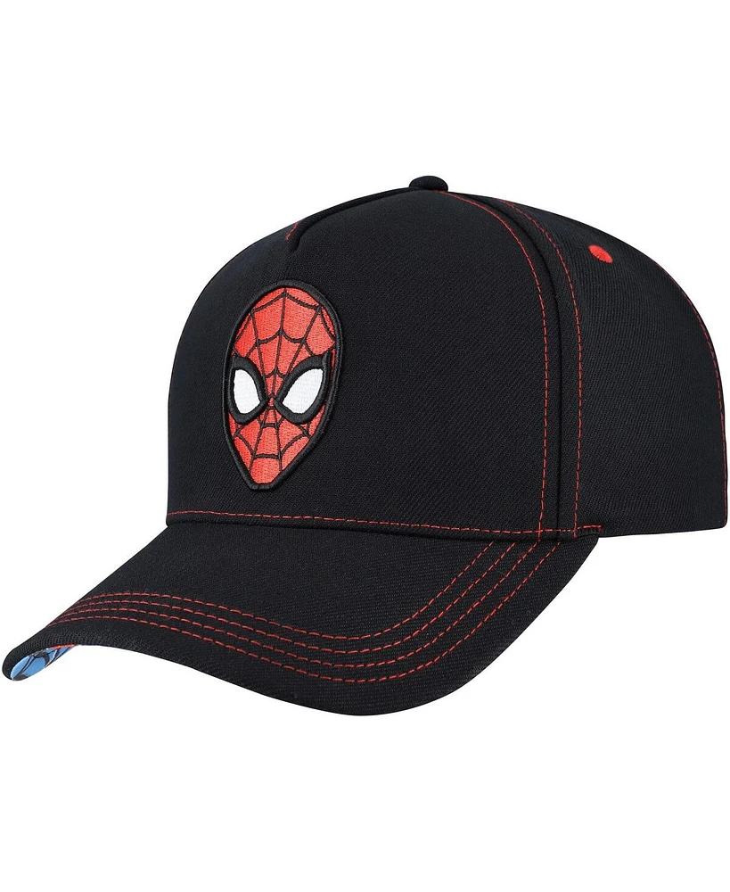 Lids Men's Black Spider-Man Big Print A-Frame Snapback Hat