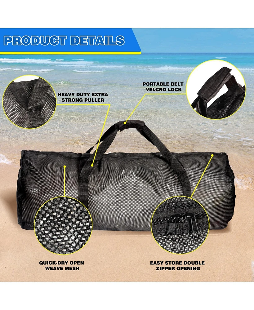 Gse Games & Sports Expert Large Mesh Equipment Duffel Bag, Scuba Bag with Zipper for Diving Equipment