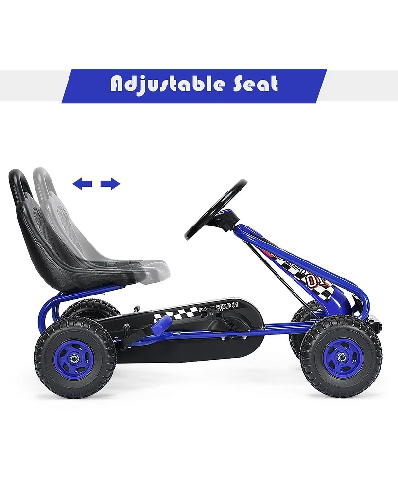 4 Wheel Pedal Powered Ride On Car with Adjustable Seat