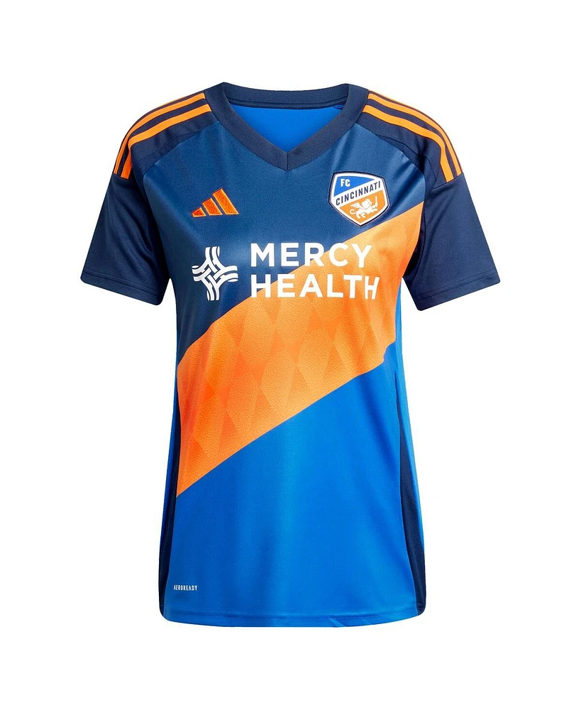 Adidas Women's Luca Orellano Blue Fc Cincinnati 2025 Orange and Legacy Kit Replica Player Jersey