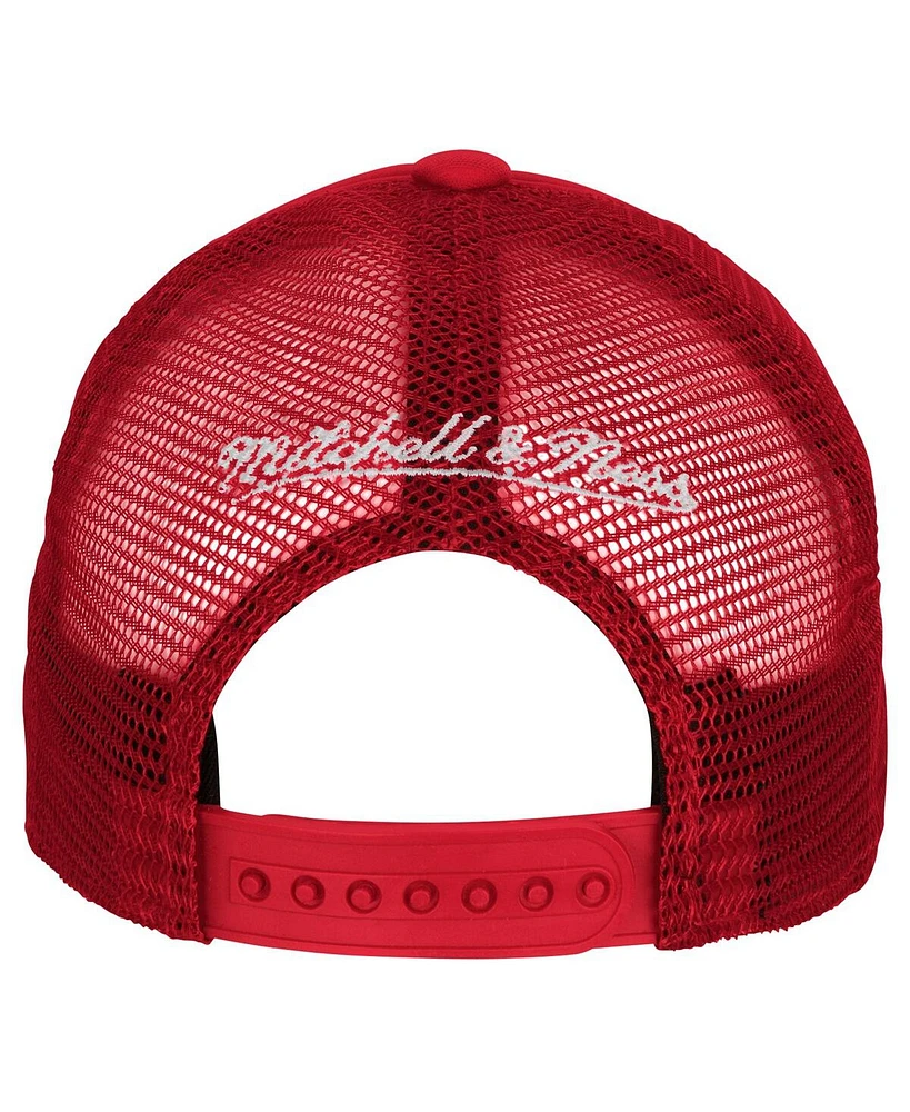 Mitchell & Ness Big Boy's and Girl's Red Philadelphia 76ers Core Evergreen Trucker Adjustable Hat