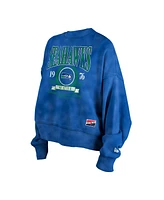 New Era Women's Blue Seattle Seahawks Throwback Boxy Sweatshirt