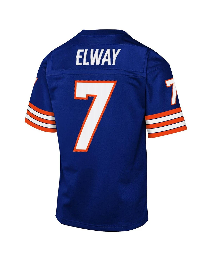 Mitchell & Ness Big Boys and Girls John Elway Royal Denver Broncos 1998 Throwback Fashion Jersey