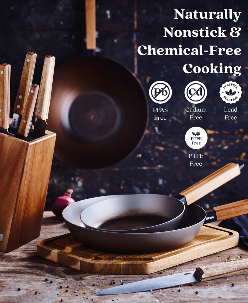 Alva Forest 4pc Carbon Steel Frying Pan Set -Naturally Nonstick & Non-Toxic