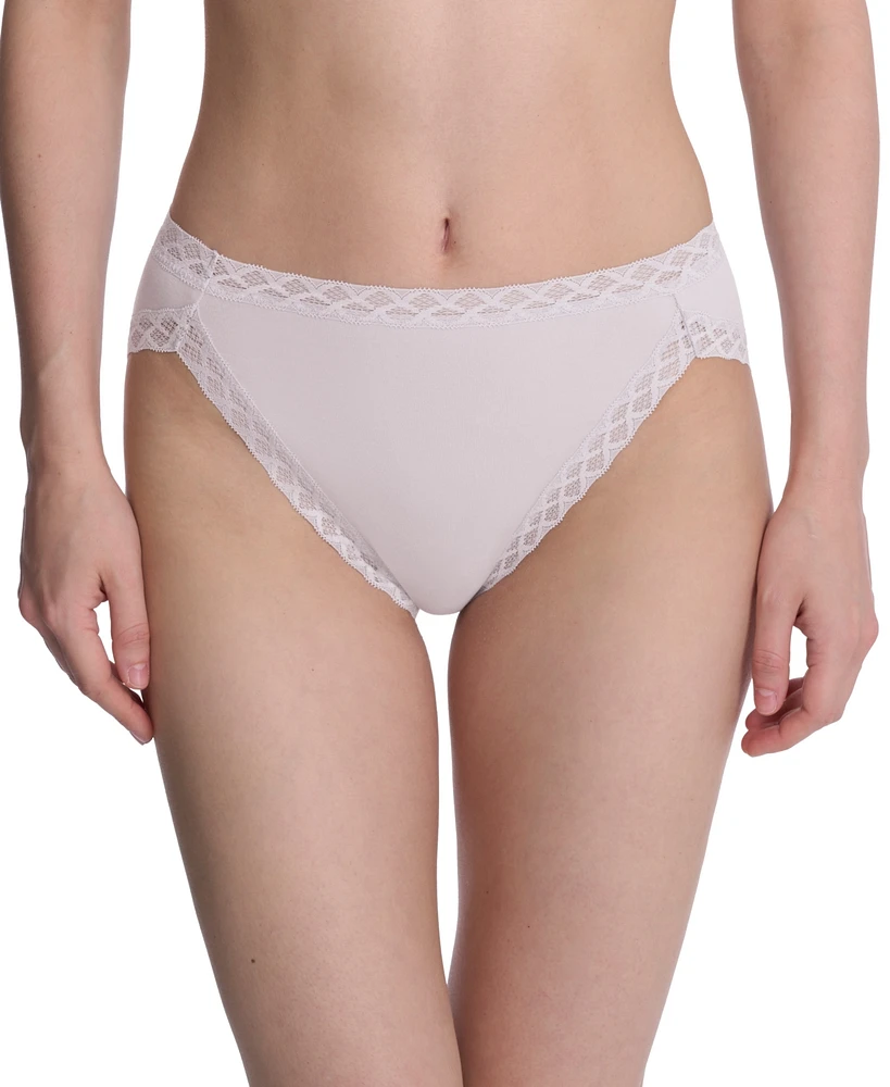 Natori Bliss Lace-Trim Cotton French-Cut Brief Underwear 152058