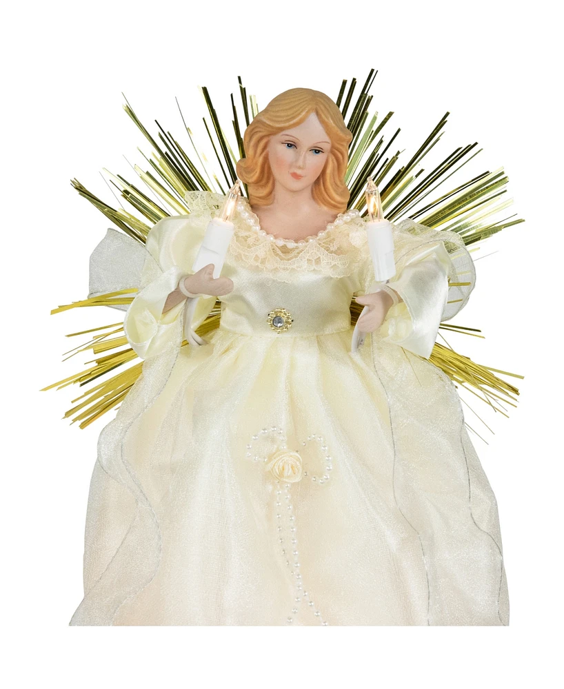Northlight 10.5" Angel with Candle Lighted Christmas Tree Topper