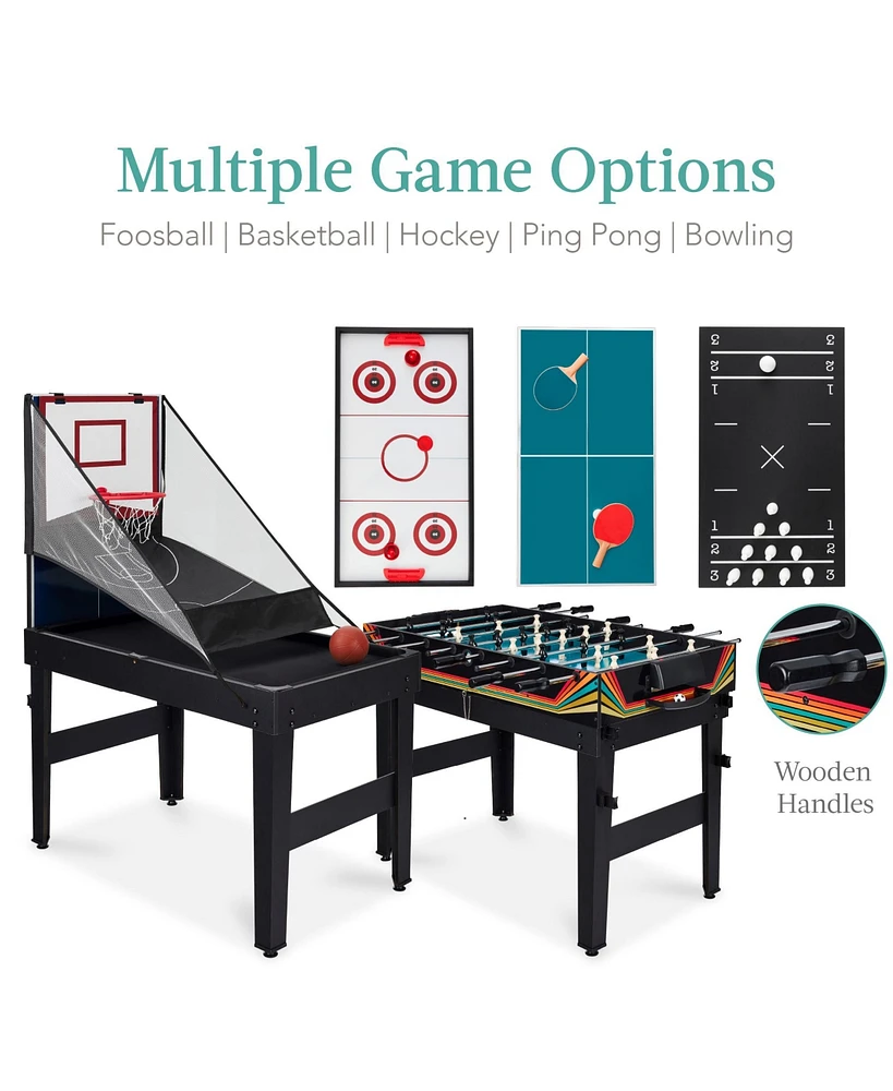 Best Choice Products 13-in-1 Combo Game Table Set w/ Ping Pong, Foosball, Basketball, Air Hockey, Archery