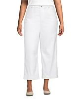 Lands' End Women's Denim High Rise Wide Leg Crop Jeans