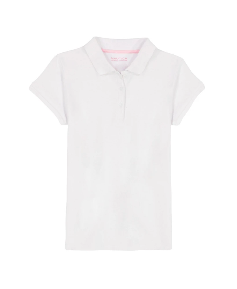 Nautica Little Girls Short Sleeve Interlock Polo Shirt