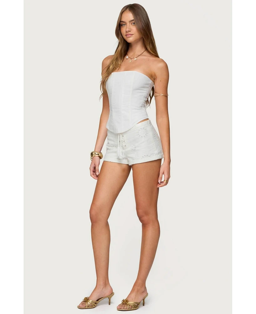 Edikted Women's Hadar Linen Look Corset