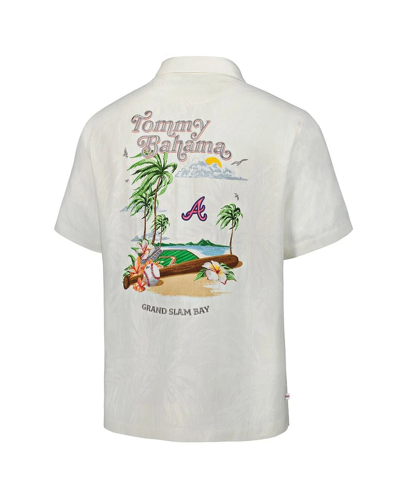 Tommy Bahama Men's White Atlanta Braves Grand Slam Bay Camp Button-Up Shirt
