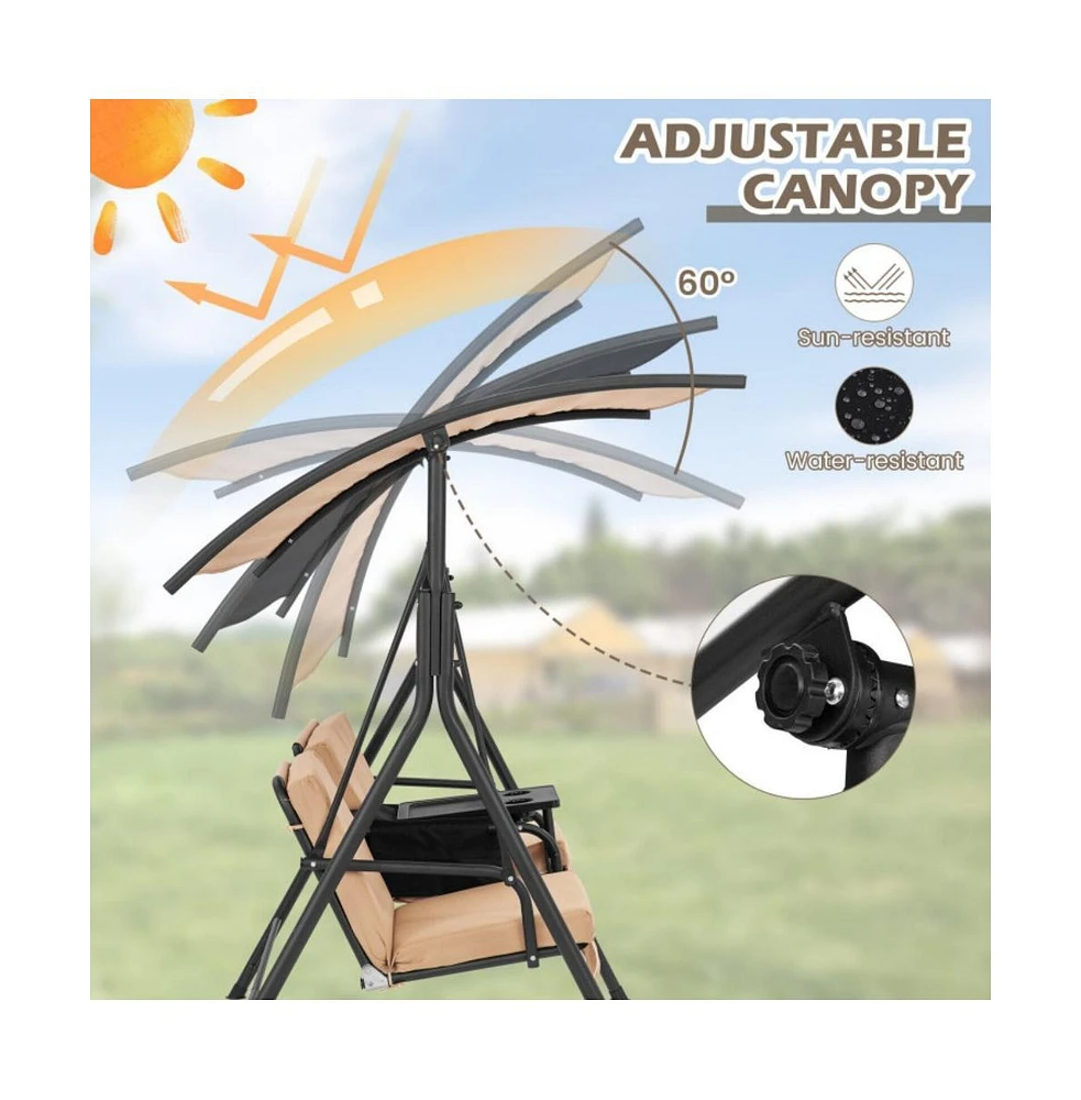 Porch Swing Hammock Chair with Adjustable Canopy
