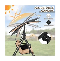 Porch Swing Hammock Chair with Adjustable Canopy