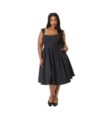 Unique Vintage Plus 1950s Sweetheart Sleeveless Swing Dress