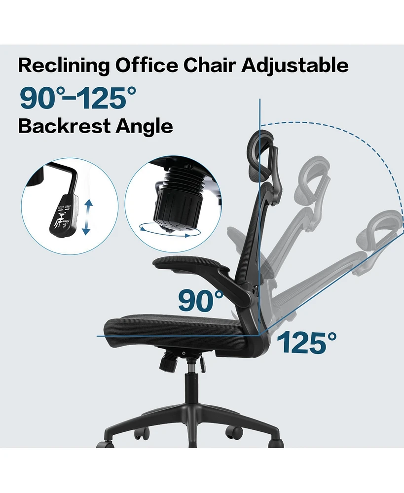 Ergonomic Mesh Office Chair with Lumbar Support and Rocking Function