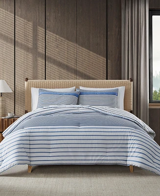 Eddie Bauer Cooper Stripe Cotton Reversible 3-Pc. Duvet Cover Set