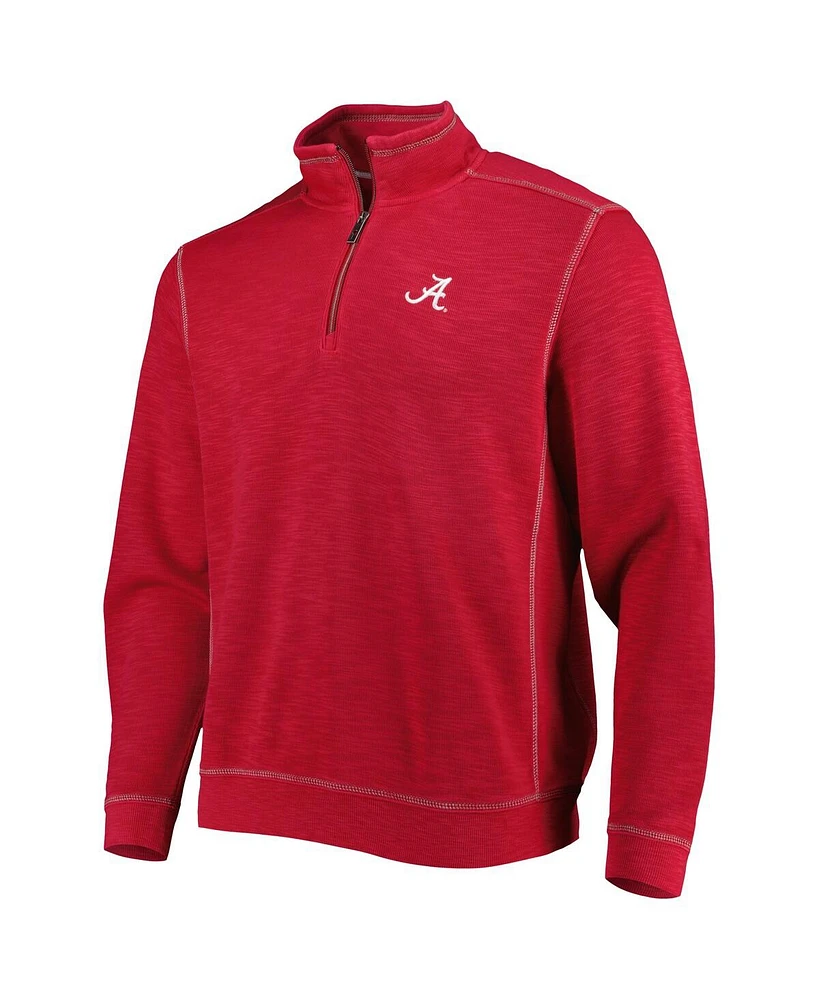 Tommy Bahama Men's Crimson Alabama Tide Sport Tobago Bay Tri-Blend Mock Neck Half-Zip Jacket