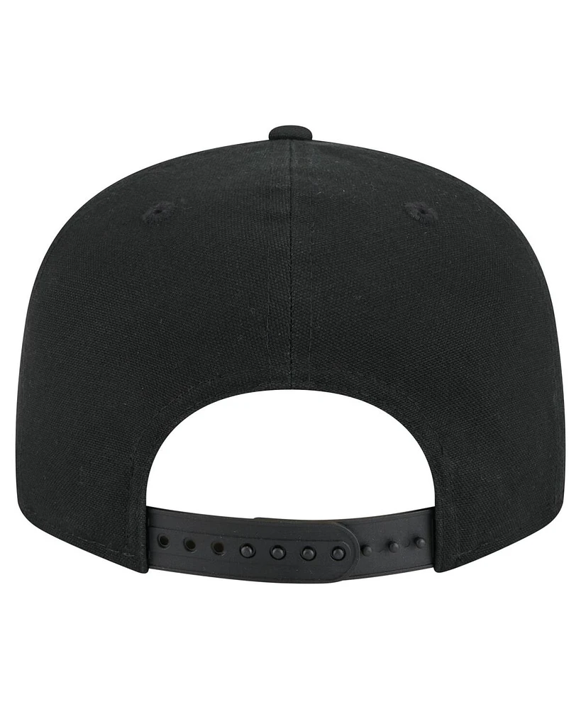 New Era Men's Black Miami Dolphins Adventure Canvas Split Panel 9FIFTY Snapback Hat