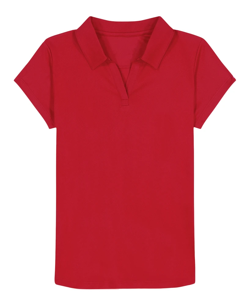 Nautica Big Girls Uniform Short Sleeve Performance Knit Polo Top