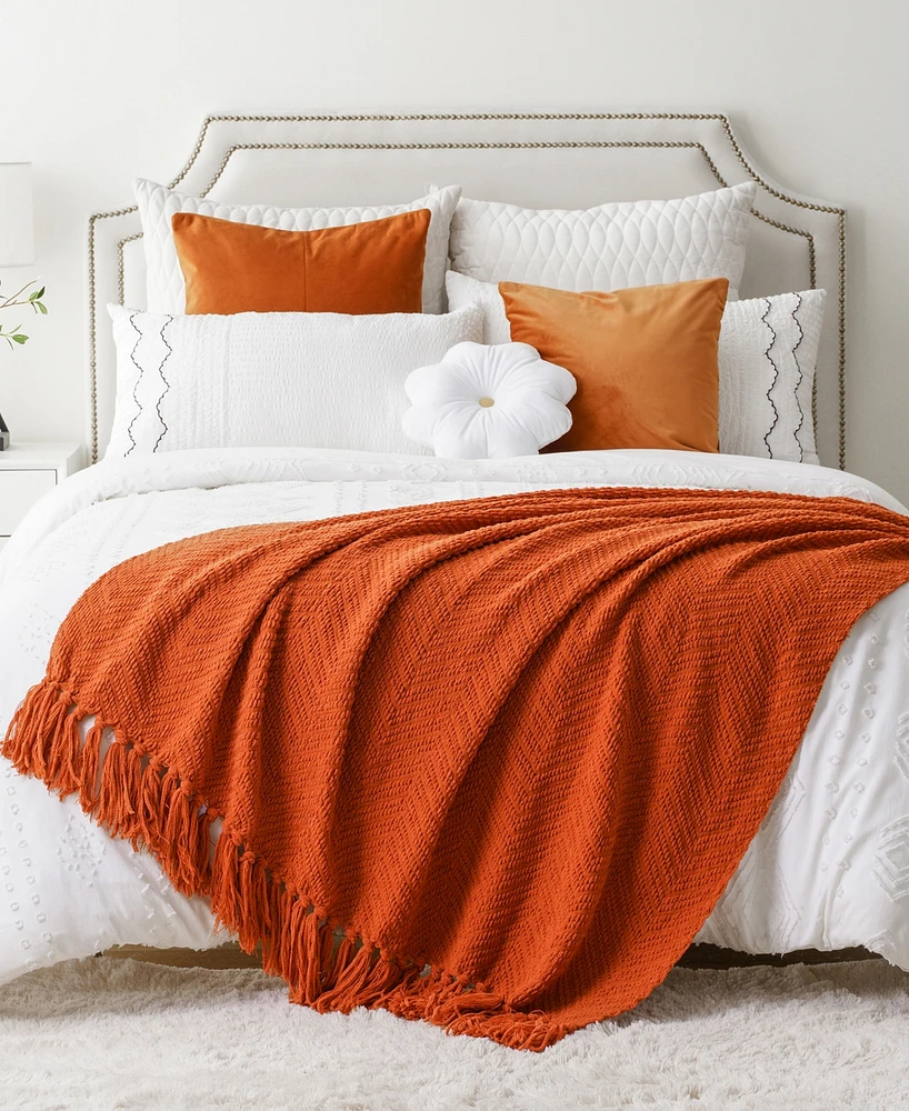 Battilo Herringbone Chenille Knit Throw, 50" x 60"