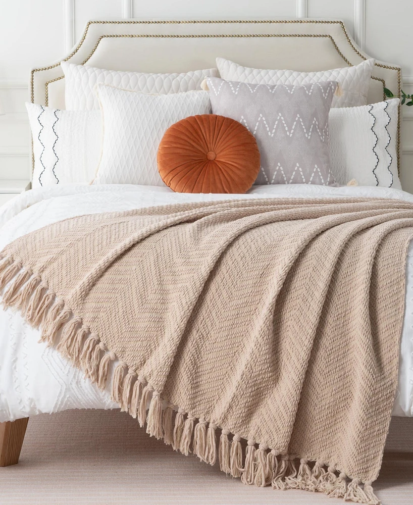 Battilo Herringbone Chenille Knit Throw, 50" x 60"