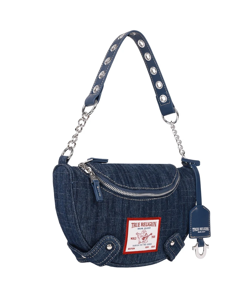 True Religion Chain Handle Denim Hobo