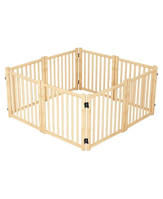 Streamdale Furniture Wooden Freestanding Pet Gate - 8 Panel 31"H