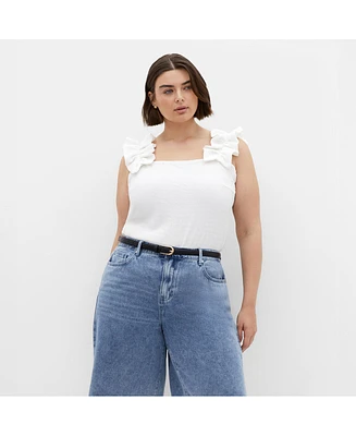 City Chic Plus Aria Frill Top